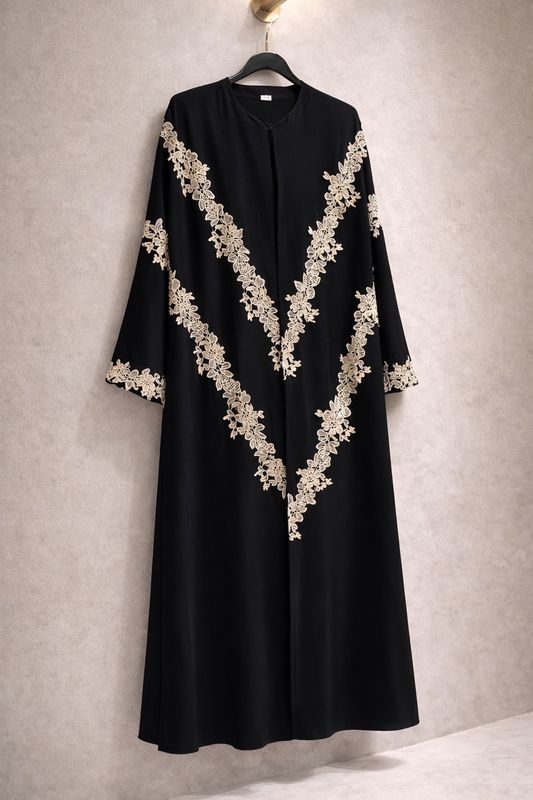 Floral lace abaya